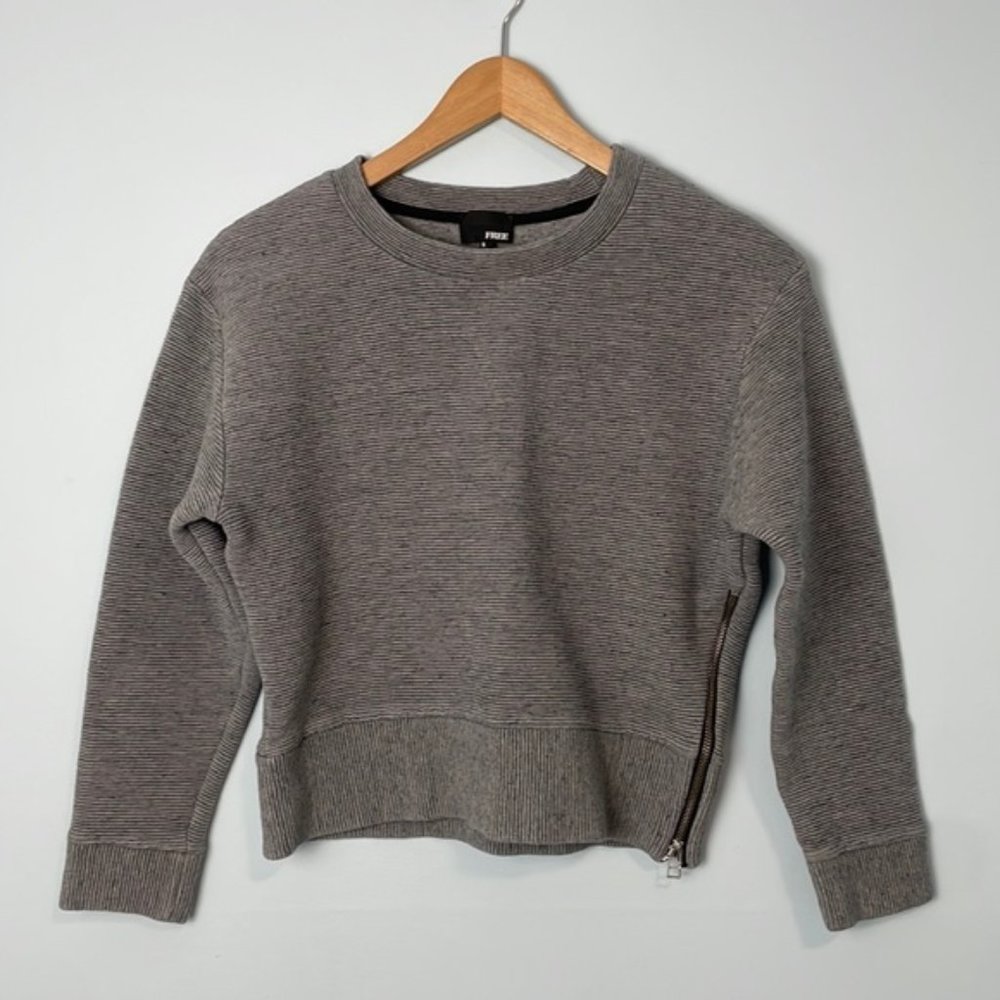 Wilfred Free Zuzanna Grey Ribbed Side Zip Sweater Size Small